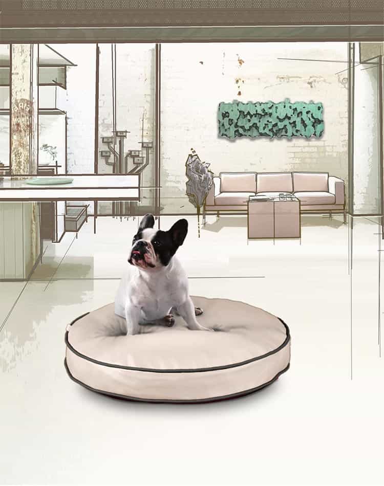 Faux leather dog cushion Lounge EDDY