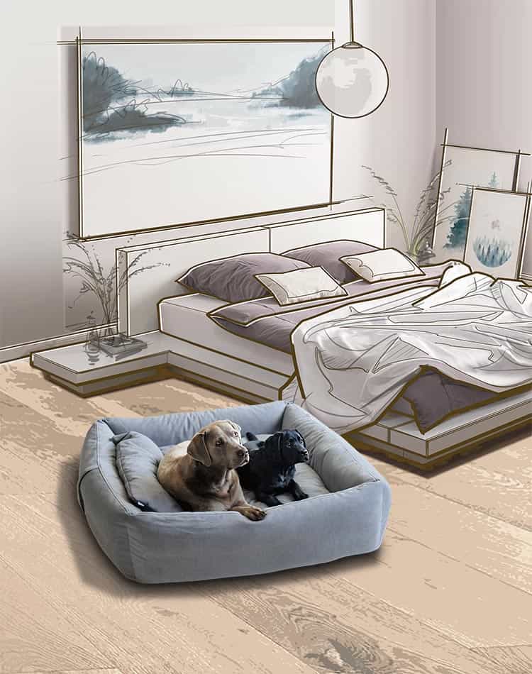 Calming dog bed BOOX in farbic