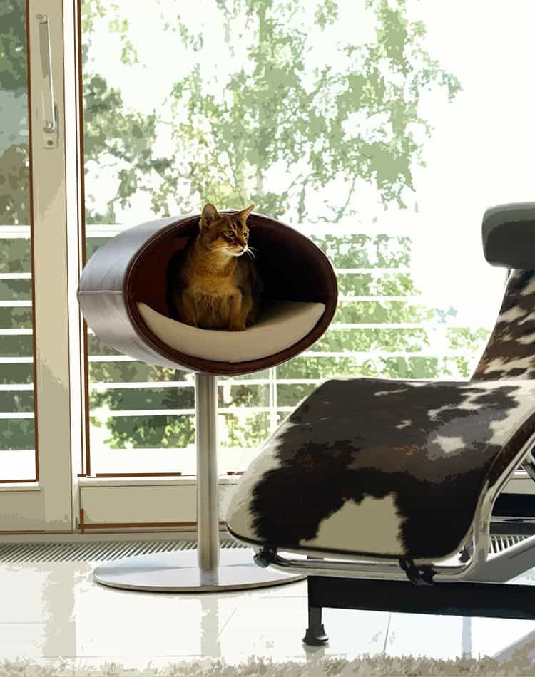 Cat bed RONDO Stand Leather