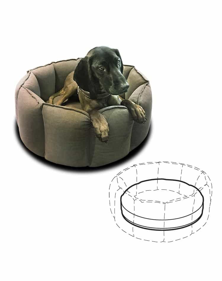 Cushion cover for round pet basket BLOOM