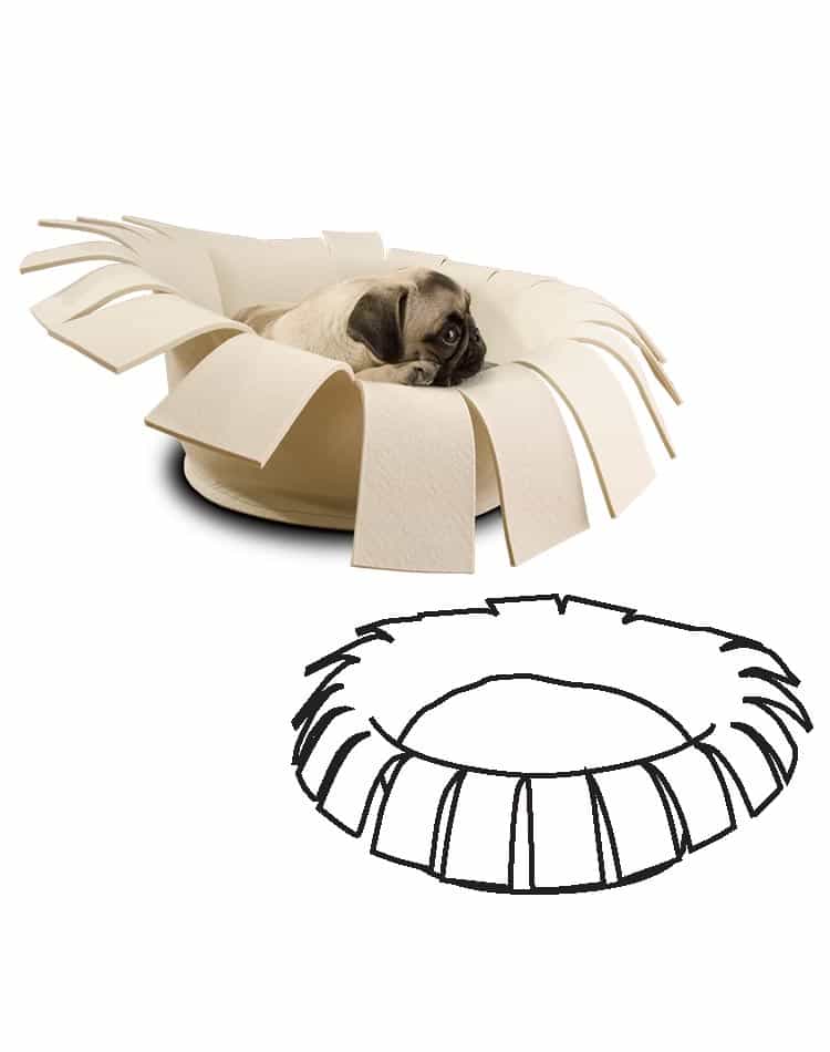 Replacement cover felt pet basket CROWN
