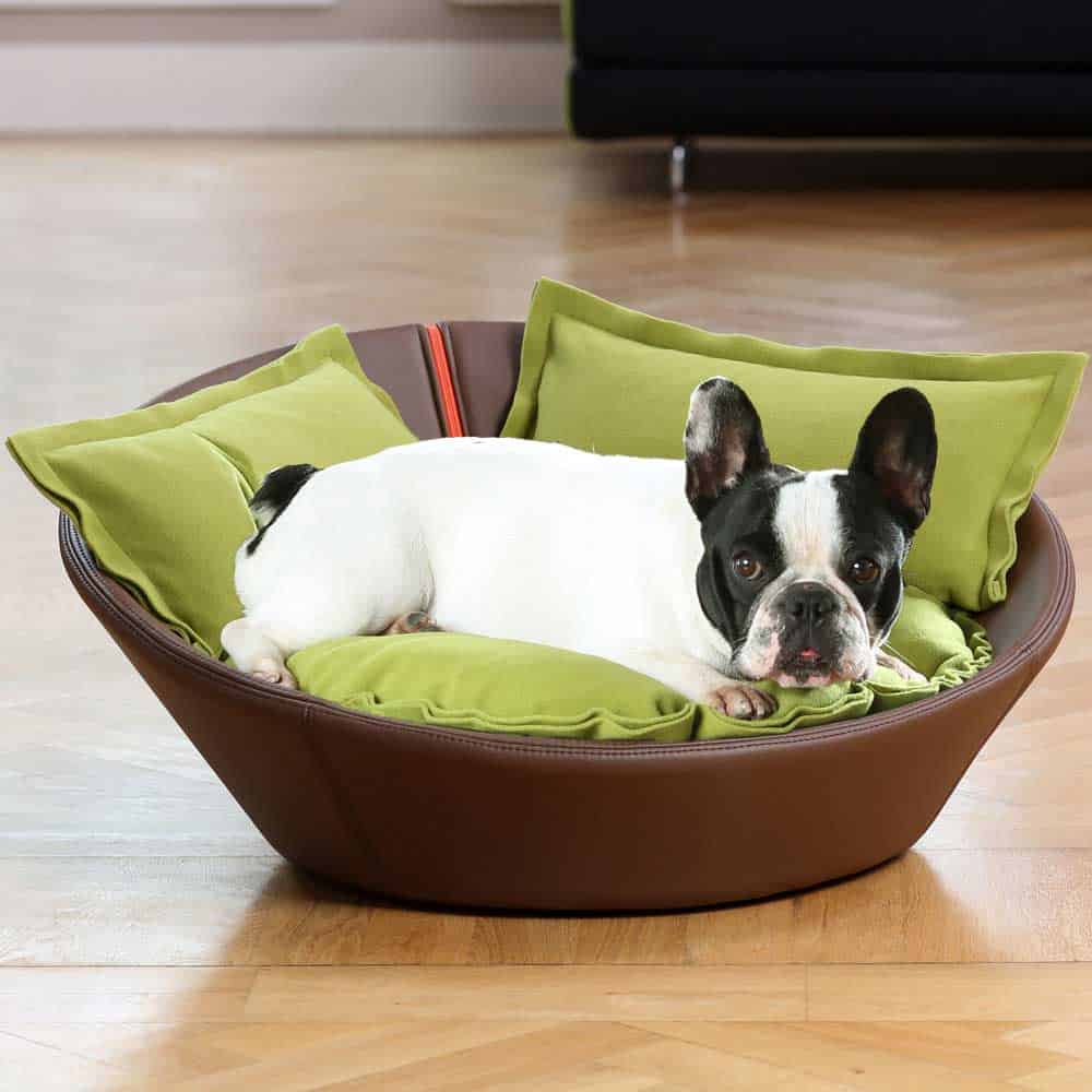 MILA leather dog basket