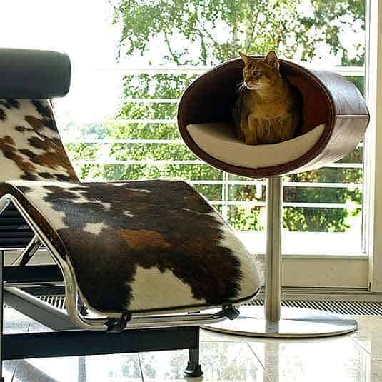 Cat bed RONDO Stand Leather