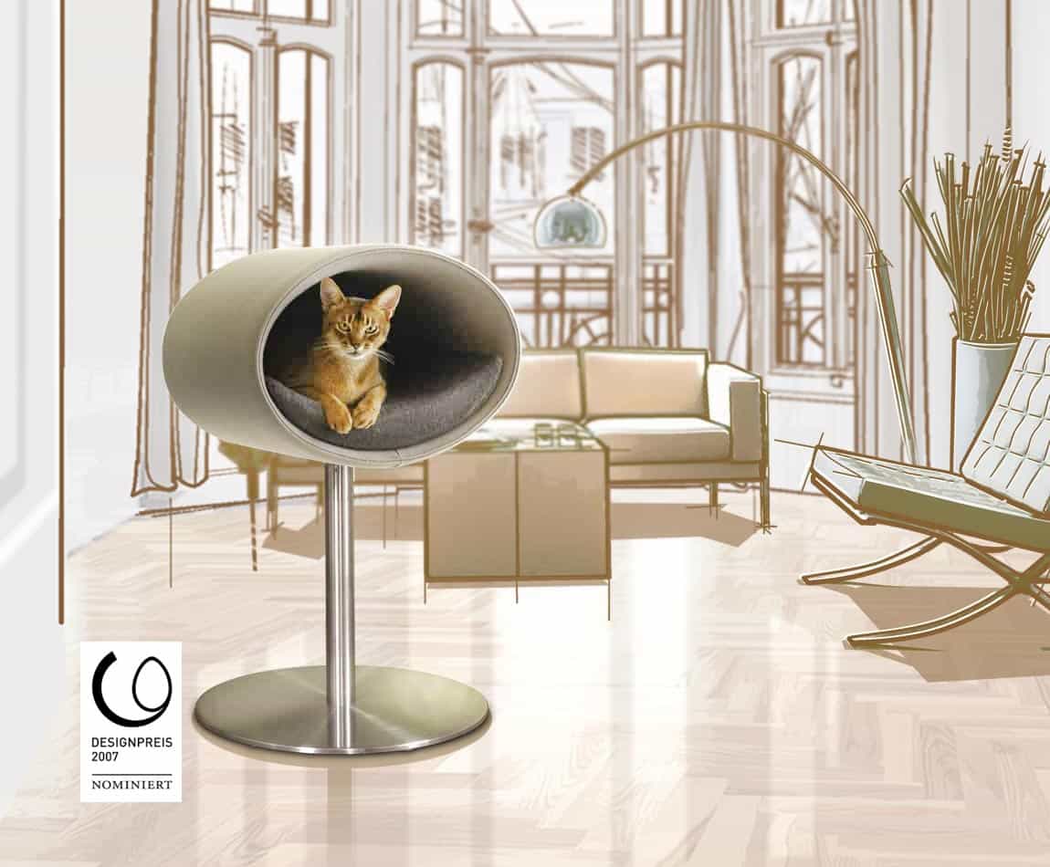 Letto per gatti di design eccellente Rondo Stand in feltro di pet-interiors