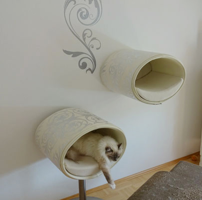 Katzen Kletterbaum RONDO WALL Leder