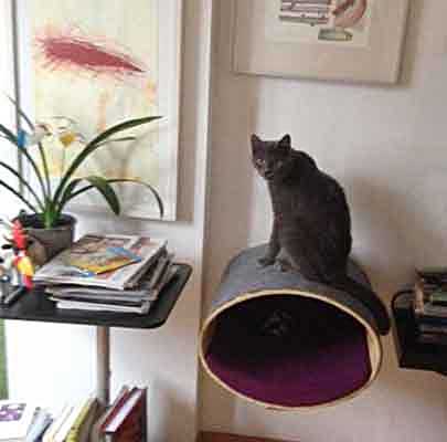 Katzenbett Wandmontage RONDO Wall Rattan