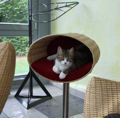 Katzenbett Wandmontage RONDO Wall Rattan