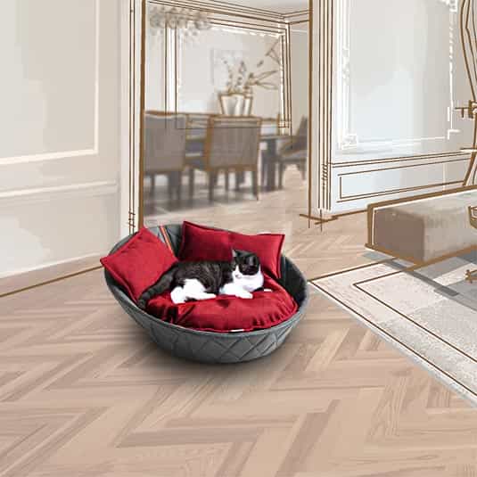 Cat basket leather CHESTER