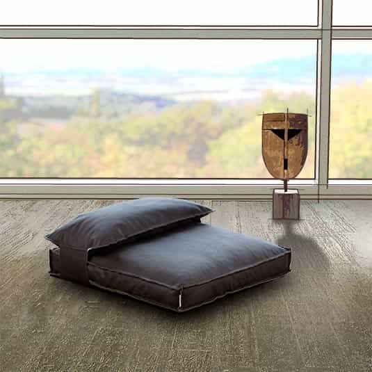 Leather Dog Head Pillow fits our dog cushions.
