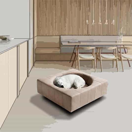 Letto di lusso per cani CUBE in pelle