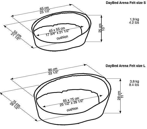 cat basket out of felt, sketch drawing with dimensioning