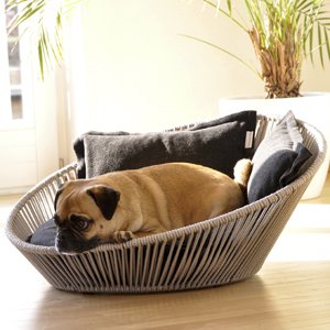 Design dog basket Siro Twist with Pug
