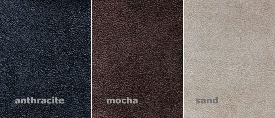 leather colors sand, dark brown and anthracite